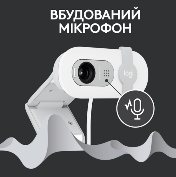 Веб-камера Logitech BRIO 100 FHD OFF-WHITE (960-001617) | Зображення 4