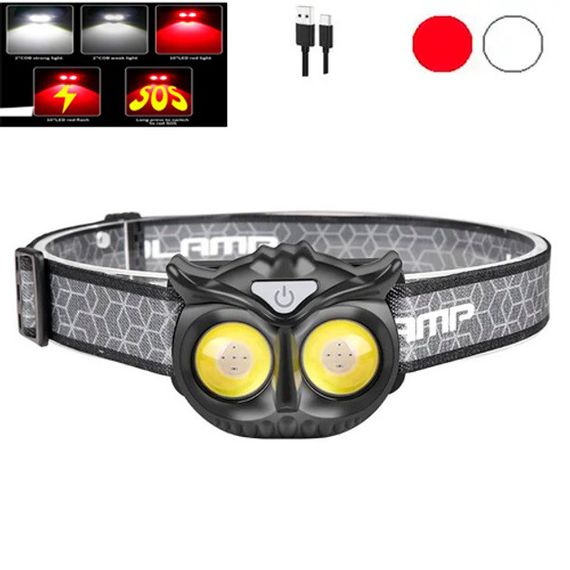 Ліхтар налобний WT208 2COB, PF-413 білий, червоний | Зображення 1