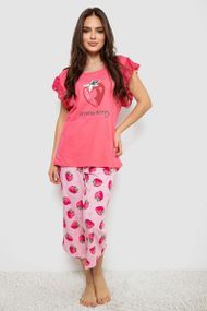 Пижама женская с принтом  -уценка, цвет розовый, 243R1602-015-U-3