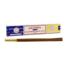 Аромапалички Наг Чампа та Каліфорнійська Біла Шавлія  Nag Champa Californian White Sage 16г Satya 8904234405186