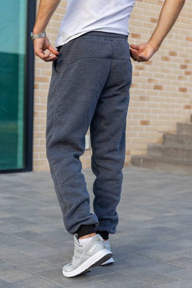 Мужские теплые спортивные штаны на флисе DU0211 цвет серый, размер M | Зображення 3