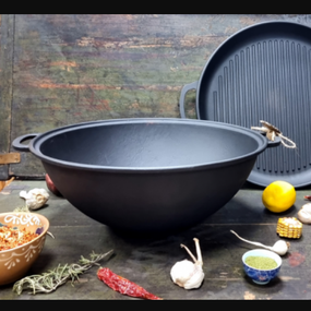 Казан узбецький WOK 12л з кришкою-сковородою гриль V12CPГрWok Майстерня