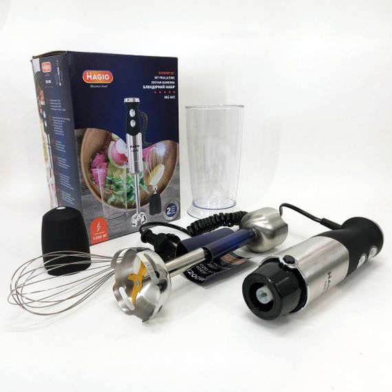 Побутовий потужний подрібнювач продуктів, Блендер занурювальний електричний, Блендер міксер смузі BZ-64 | Зображення 7