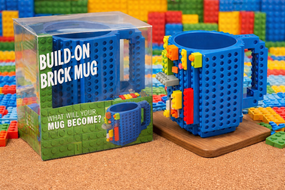 Пластикова чашка-конструктор Cup Building Block з набором деталей для гарячих і холодних напоїв, синя, 12 см