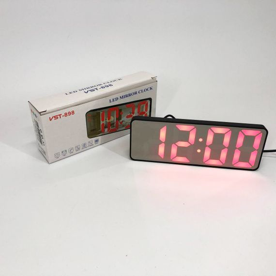 Електронний годинник з цифровим дисплеєм VST-898-1, Настільний годинник з великими цифрами TH-49 | Зображення 3