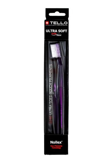 Зубна щітка Tello 6240 Ultra Soft Black, d 0.10 mm, фіолетова