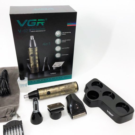 Тример VGR 4 в 1 V-621, Чоловічі електробритви для обличчя, Бритва для вологого видалення волосся. | Зображення 9