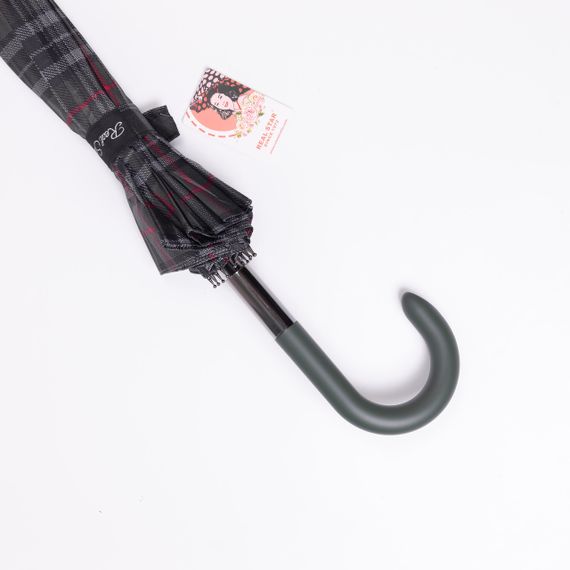 Класична парасолька-тростина напівавтомат з поліестеру 16 спиць діаметр 117 см Зелена HP-23-4GR | Зображення 2