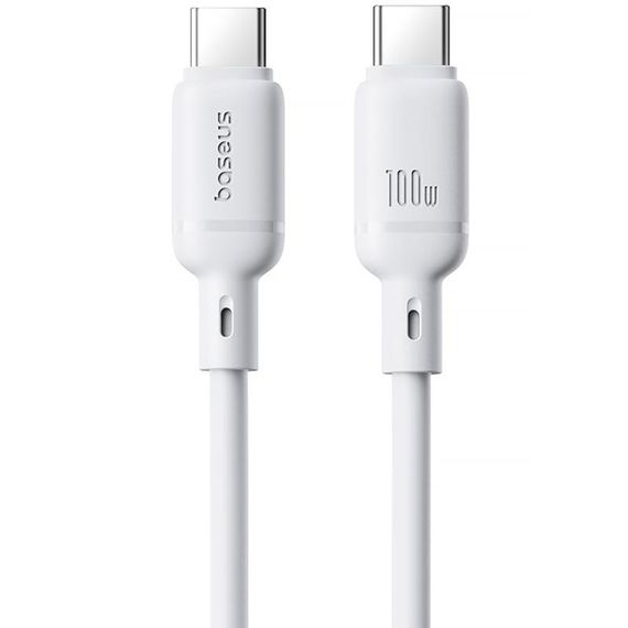 Дата кабель Baseus Silky Series OS Fast Charging Type-C to Type-C 100W (1m) (P10377704) Moon White