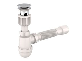 Преміум сифон для умивальника click-clack, ClickFlow Pro,з пластик злив клапаном G-11/4"(8см) 18шт