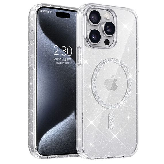 Чехол TPU Eclipse Sparkle Magnetic Fit для Apple iPhone 12 Pro / 12 (6.1") Clear