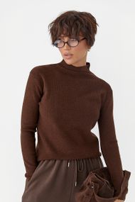 Базова трикотажна водолазка - коричневий цвет, ONE SIZE (є розміри)