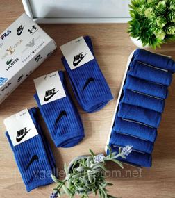 Шкарпетки високі Nike різні кольори, жіночі шкарпетки Найк різнокольорові, спортивні шкарпетки, 41-45 Сині
