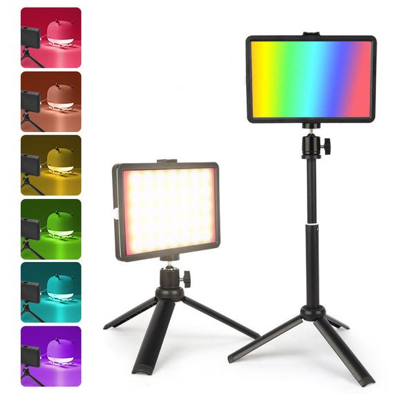 Комплект LED света для фотосъемки 3200-5500K с регулируемой яркостью и цвета USB со стойкой | Зображення 1