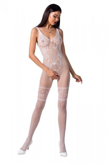 Бодістокінг Passion BS069 white, комбінезон, імітація панчох і боді Sex Aura | Зображення 1