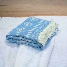 Муслиновое покрывало Kayra 210x250 см MP2, Голубое