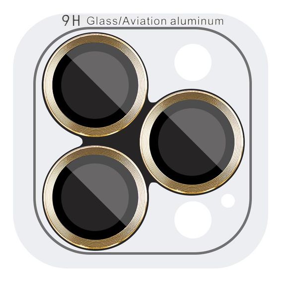 Защитное стекло Metal Classic на камеру (в упак.) для Apple iPhone 14 Pro (6.1") / 14 Pro Max (6.7") Золотой /