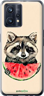 Чохол на Realme 9 Pro Plus Єнотик з кавуном "4605u-2596-2448"