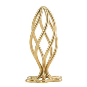 Анальна пробка LOCKINK SEVANDA Hollow Spiral Golden Metal Anal Plug — L size sexstyle