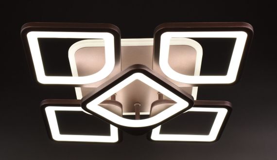 Люстра світлодіодна стельова LED світильник для квартири на стелю лед з пультом 25859 Коричневий 11х40х40 см. | Зображення 3