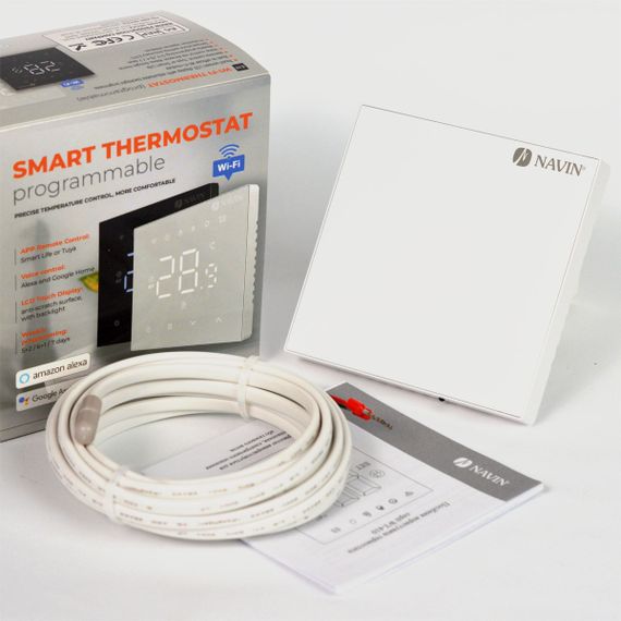 Терморегулятор для теплої підлоги WT410 W-16A з Wi-Fi, білий з зовнішнім датчиком температури | Зображення 4
