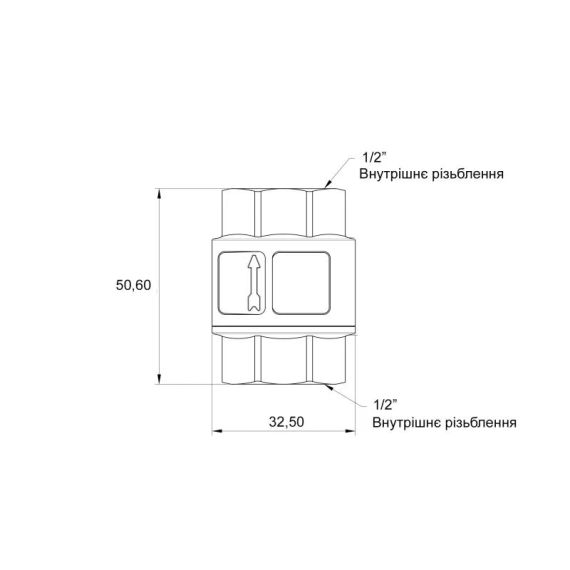 Зворотний клапан Thermo Alliance Standart з латунним штоком 1/2" ВВ посилений TAS246W15 | Зображення 1