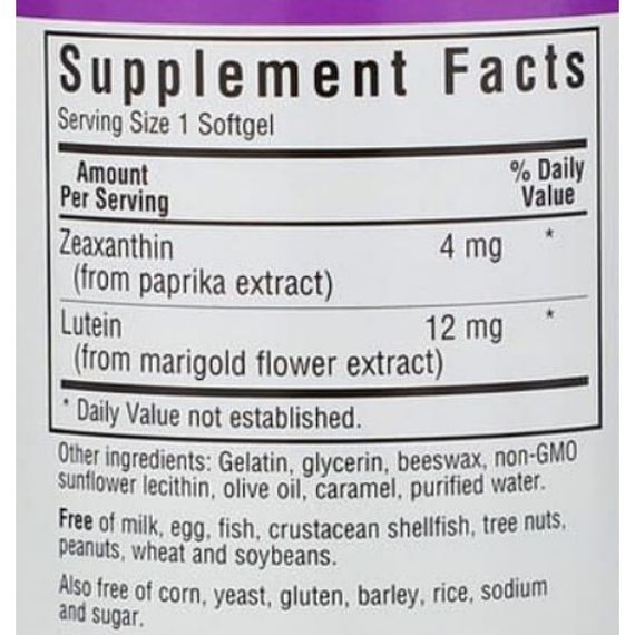 Лютеин Bluebonnet Nutrition Zeaxanthin Plus Lutein 60 Softgels | Зображення 1