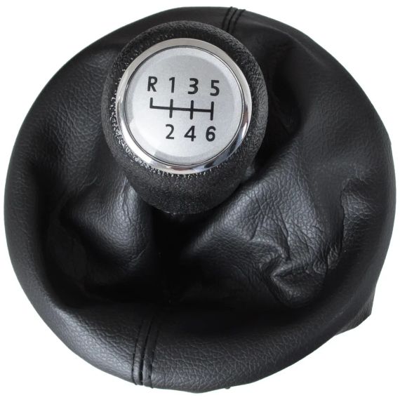 VW T5 / T6 (03-11) ручка КПП переключение передач + чехол + рамка 6 ступка серебряная, Т5 Т6