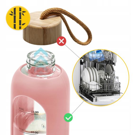 Пляшка для води спортивна 4FIZJO 750 мл скляна Pink (P-5905973404204) | Зображення 6