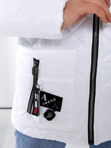 Жіноча стьобана куртка з блиском, арт.504, арт.504, білий | Зображення 1