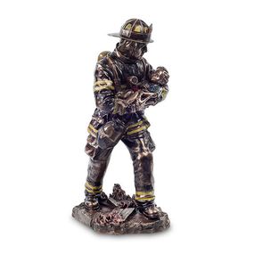 Декоративная статуэтка с бронзовым покрытием Firefighter 28 cm