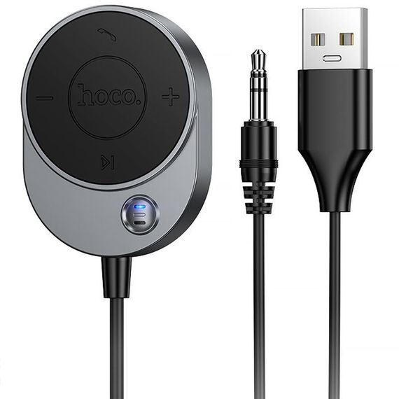 Bluetooth аудіо ресивер Hoco E150 Path AUX BT5.4 Metal gray