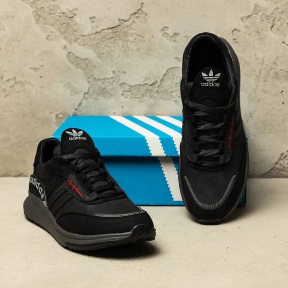 Кросівки шкіряні Adidas чорні. | Зображення 8