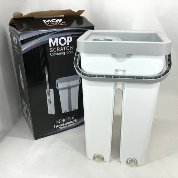 Швабра велика з відром комплект Scratch Cleaning Easy Mop з автоматичним віджиманням та складною ручкою | Зображення 4