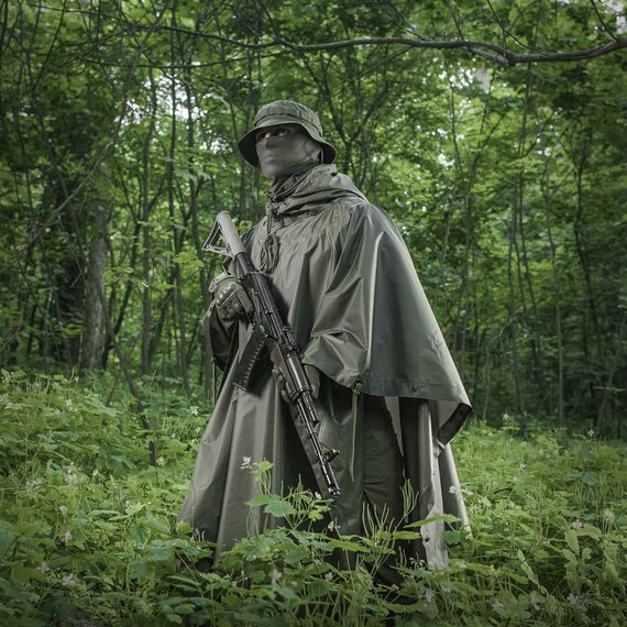 Штурмовий армійський дощовик, Дощовик мультикам пончо тактичний військовий водонепроникний QP-77 | Зображення 5