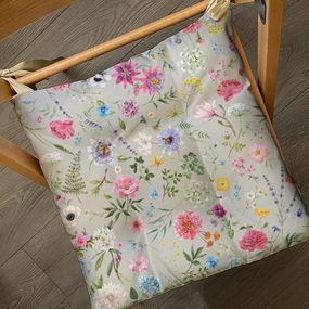 Подушка на стул с завязками Цветочное настроение 40x40x4 см (PZ_22U013)