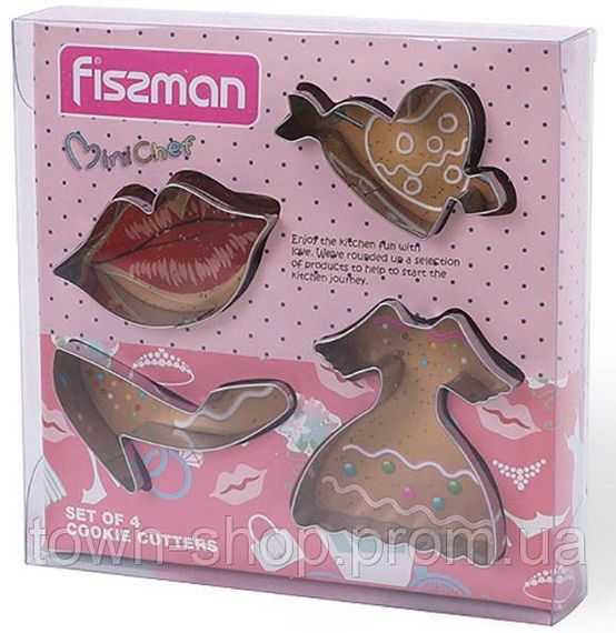 Набор 4 формы для вырубки печенья Fissman Girl, нержавеющая сталь | Зображення 1