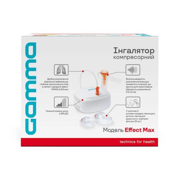 Ингалятор (небулайзер) Gamma Effect Max компрессорный гарантия 2 года | Зображення 6