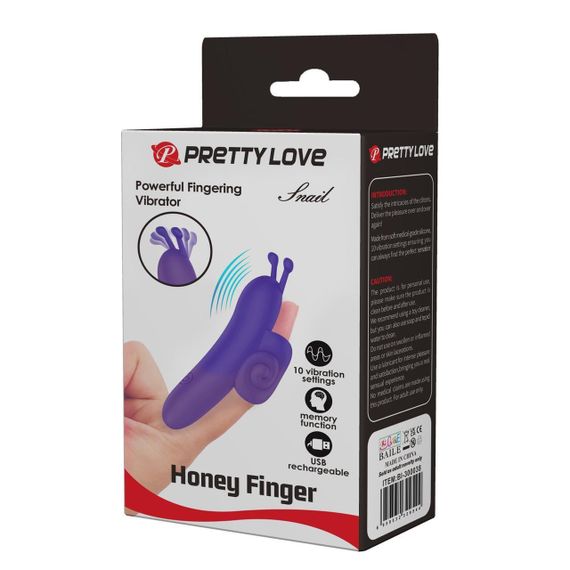 Вибростимулятор PRETTY LOVE Snail Honey Finger, 10 vibration functions Memory function Sex Aura | Зображення 1