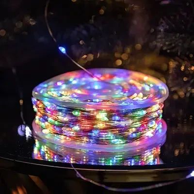 Гирлянда Роса 100 м  МУЛЬТИК  – зеленая нить, пульт, 8 режимов | Зображення 2