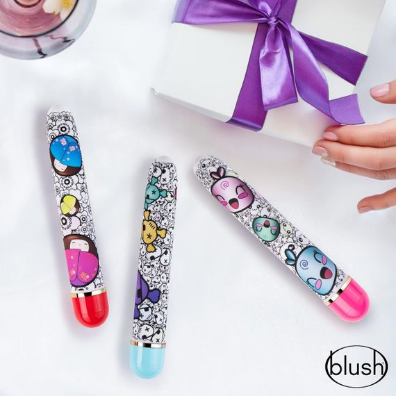 Вібромасажер Дамський пальчик, з яскравим принтом Blush The Collection Play Naughty блакитний Sex Aura | Зображення 4