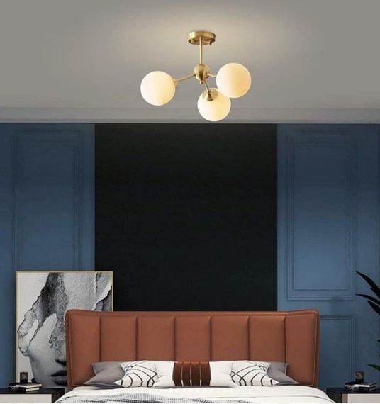 Люстра стельова на 3 лампочки 26376 Бронза 47-95х45х45 см. | Зображення 1