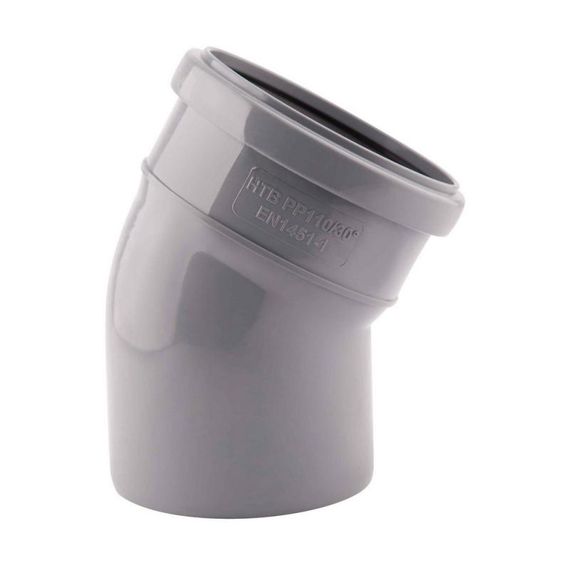 Коліно каналізаційне PPR TA Sewage 110, 22° TASEBPP22110