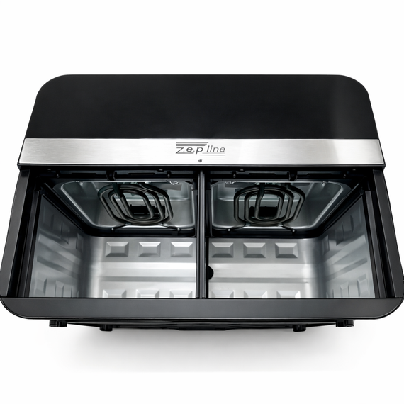 Аерофритюрниця Zepline ZP0218 12 л 4200 Вт дві чаші 6 л + 6 л антипригарне покриття Аерогриль і мультипеч | Зображення 2