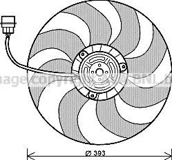 Вентилятор охолодження двигуна SEAT IBIZA, VW POLO, AVA COOLING (VN7526)