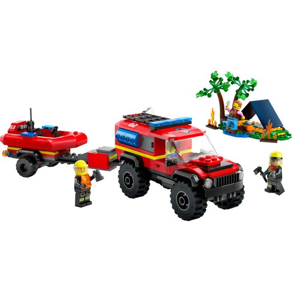 Конструктор LEGO City Пожежний позашляховик з рятувальним човном 301 деталей (60412) | Зображення 1