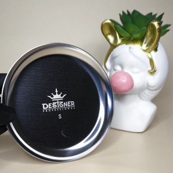 Лоток круглый для фрез Designer (диаметр 10cм) цвет серебро