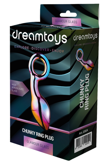 Анальний плаг із боросилікатного скла GLAMOUR GLASS CHUNKY RING PLUG Sex Aura