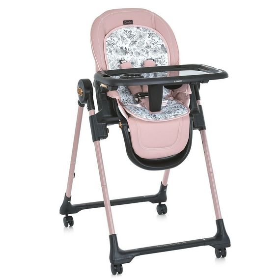 Стілець для годування El Camino Crystal ME-1037-B-Rose-Gold рожевий із золотом