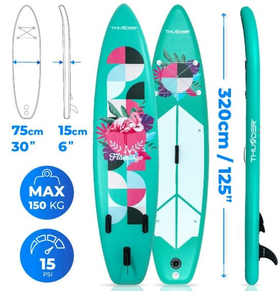 Надувна дошка SUP THUNDER FLAMI 320 см з веслом | Зображення 1